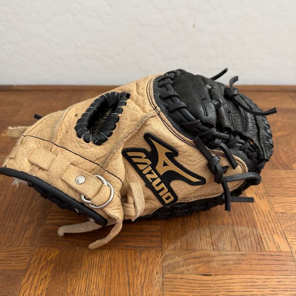 Mizuno Power Close Catcher Mitt Baseball Glove  Black Leather Left Hand 32.5 - Picture 3 of 9